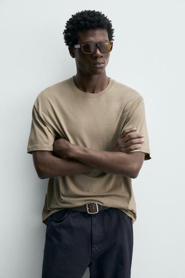 REGULAR FIT LIGHTWEIGHT ORIGINS T-SHIRT - Beige marl by Zara - Image 5