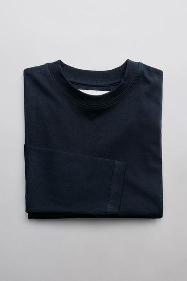 T-SHIRT BASIQUE MEDIUM WEIGHT - Bleu marine de Zara