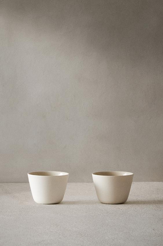 CONJUNTO DE 2 XÍCARAS DE CAPPUCCINO - cru-branco da Zara - Imagem 0