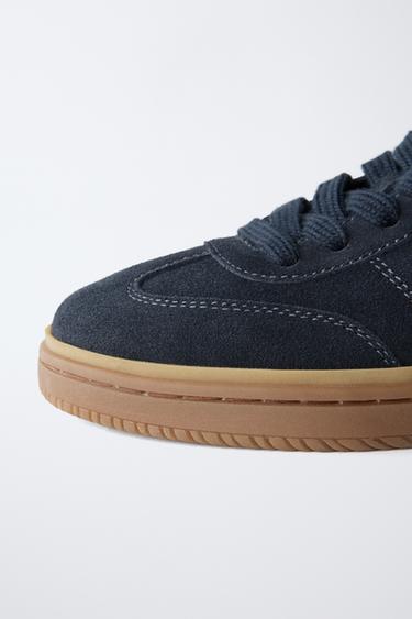 TENNIS HABILLÉES EN CUIR - Bleu marine de Zara - Image 4