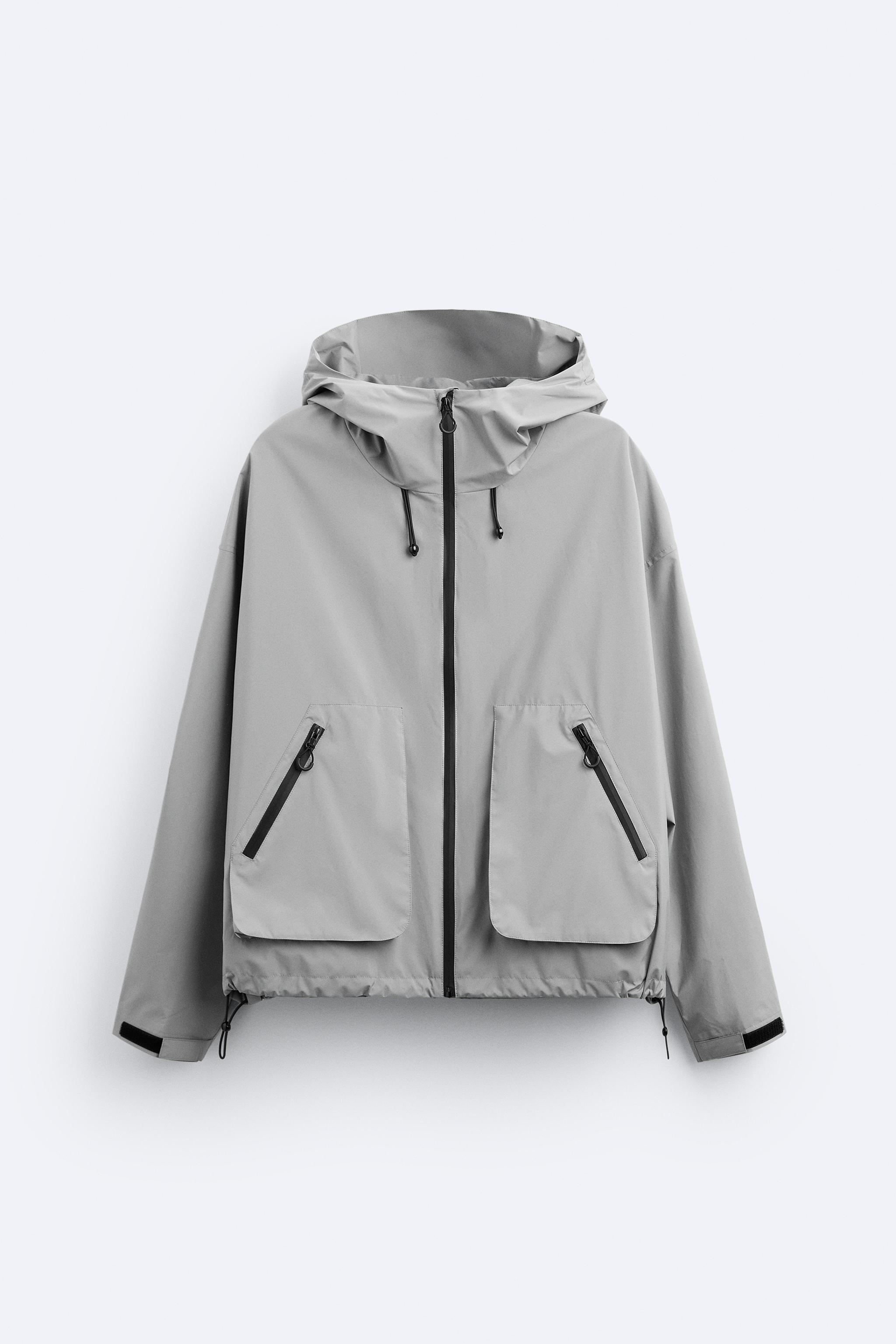 HOODED TECHNICAL JACKET - Cement | ZARA United States