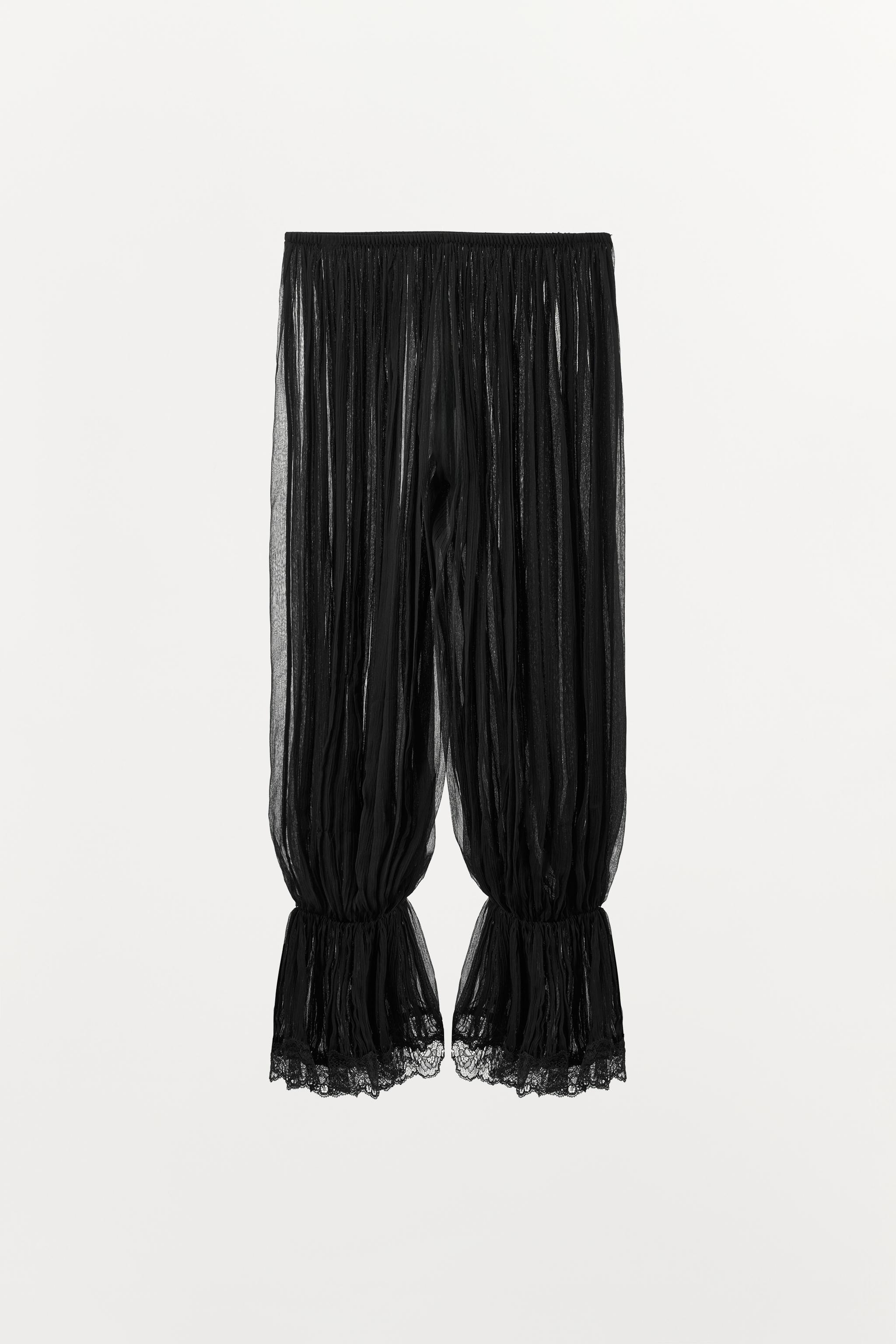 PLEATED LACE BALLOON PANTS