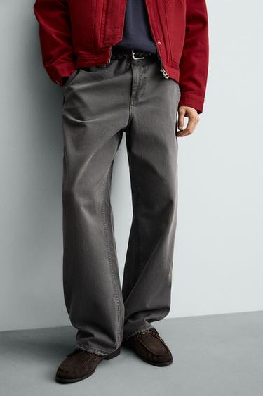 CHINOHOSE IM RELAXED FIT, VERWASCHEN - Grau von Zara