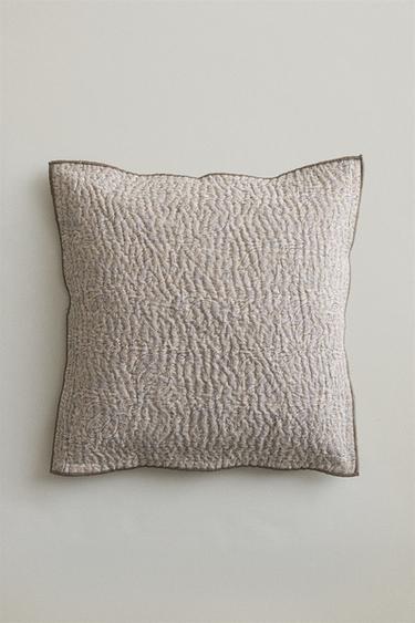 KISSENBEZUG MIT BLUMENPRINT - Perlgrau von Zara