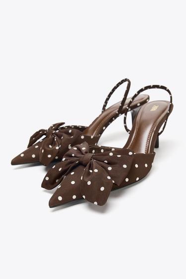 POLKA DOT PRINT HIGH-HEEL SHOES WITH BOW - Multicoloured by Zara - Image 1