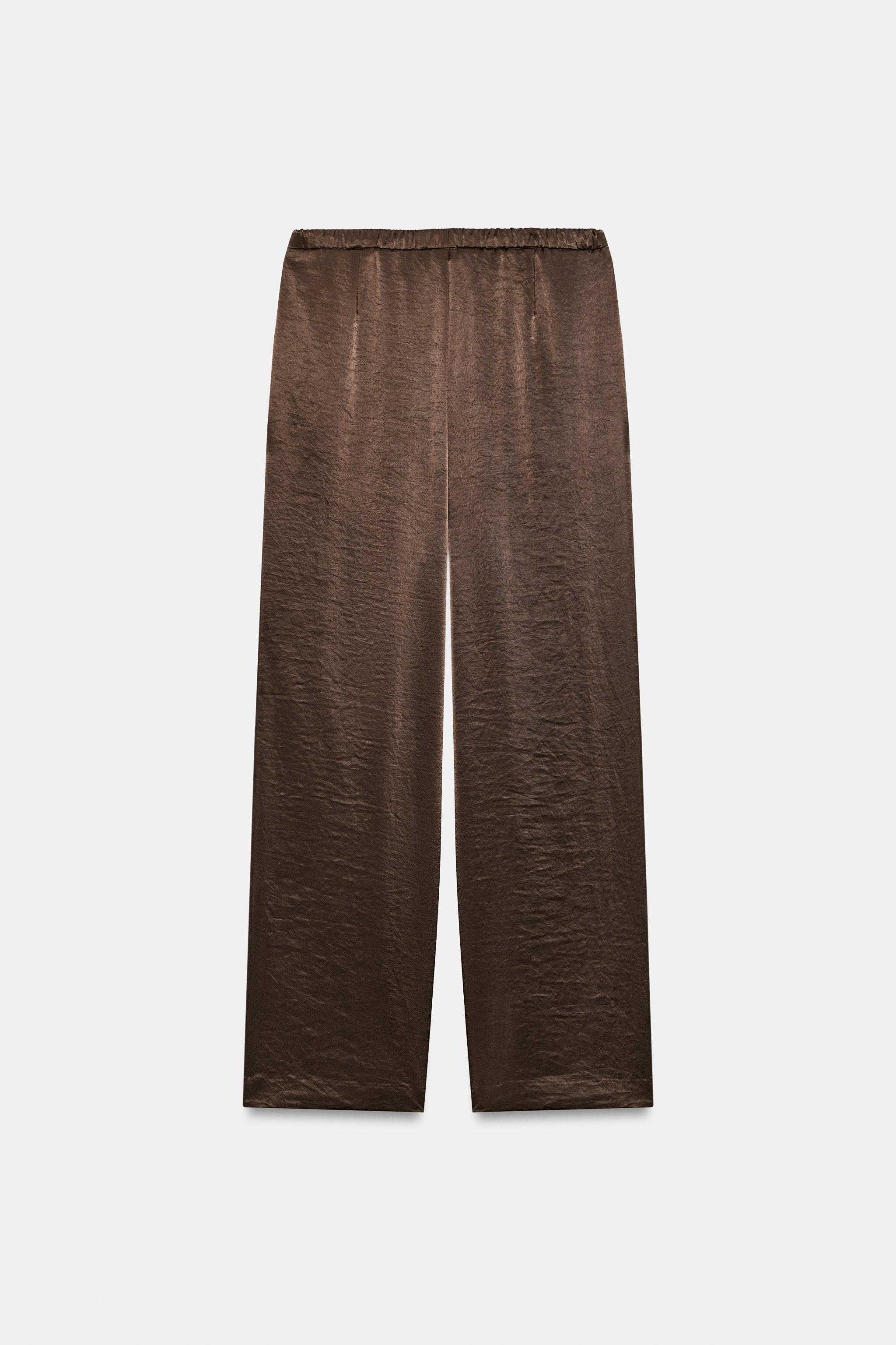 Женские брюки Zara SATIN STRAIGHT PANTS — фото 5