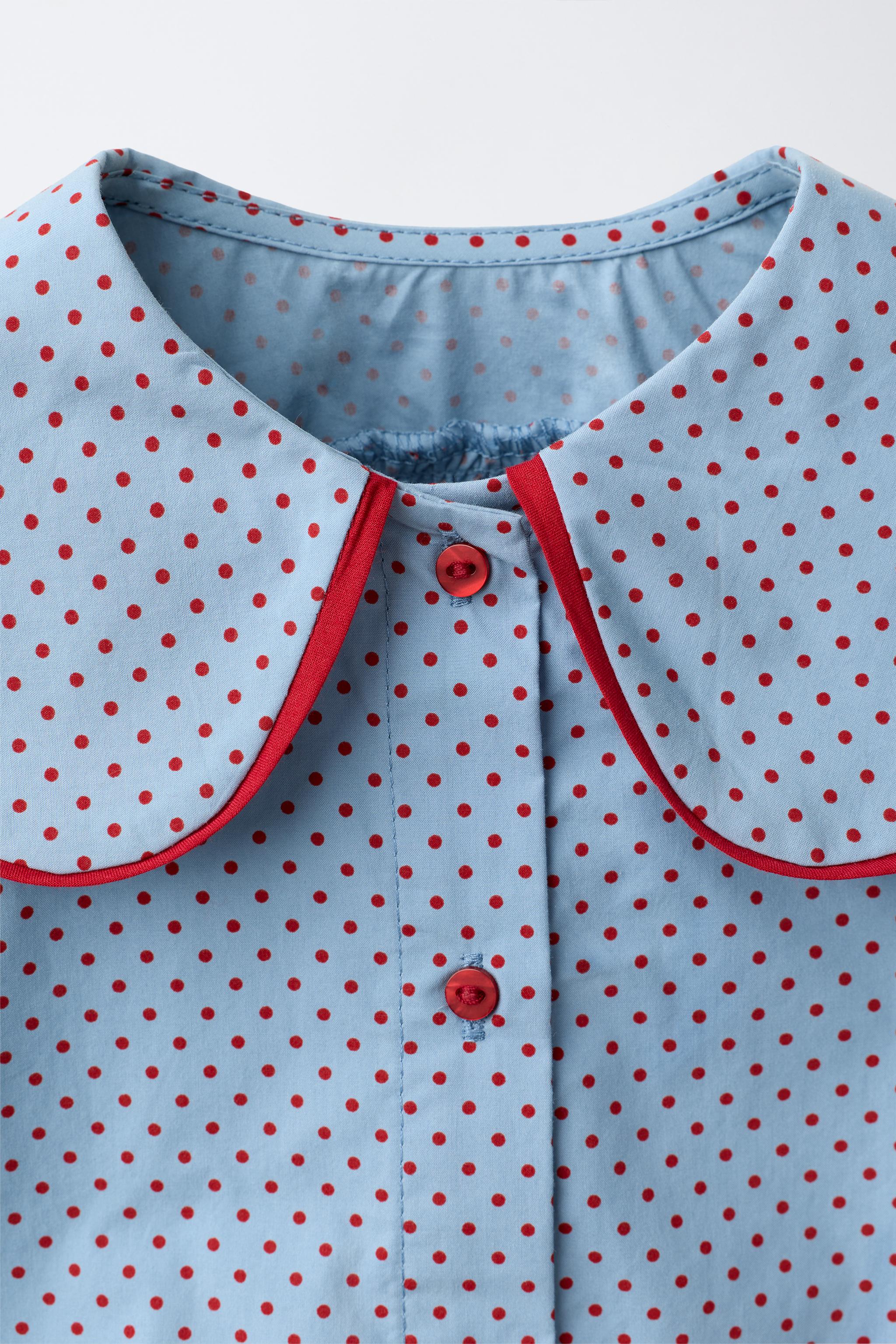 POLKA DOT PETER PAN COLLAR SHIRT