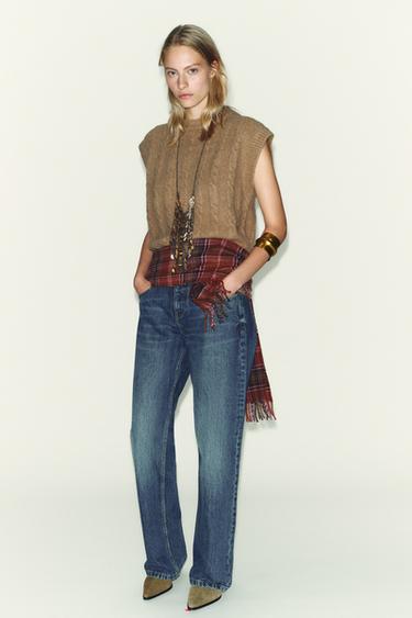 ТОП-ЖИЛЕТ КРУПНОЇ В'ЯЗКИ - Світлий верюлюжий Zara - Зображення 0