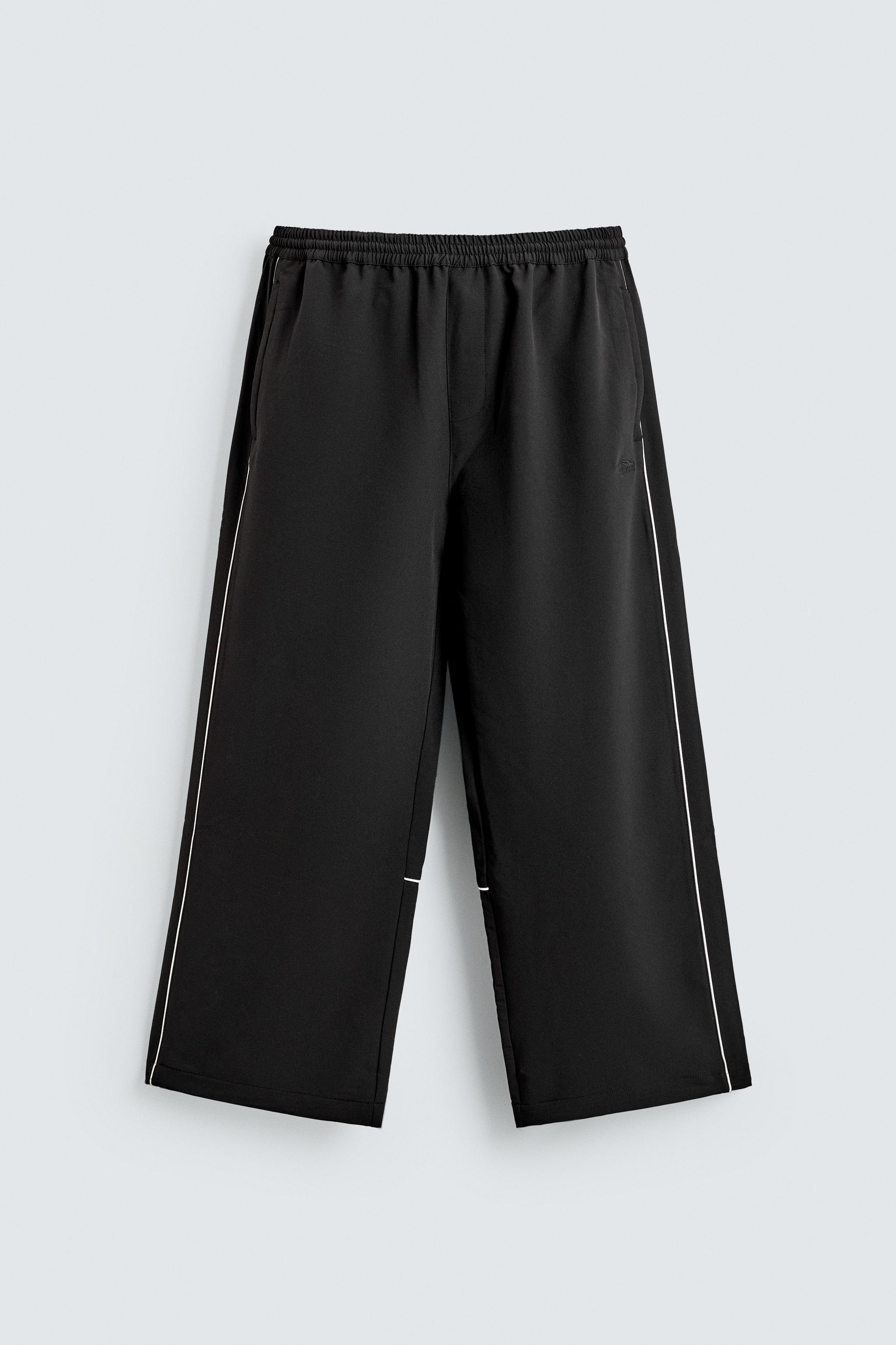 コントラストトリム付きテクニカルパンツ - ブラック | ZARA Japan / 日本
