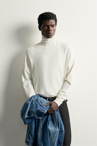 BASIC HIGH NECK JUMPER — Oyster-white 2