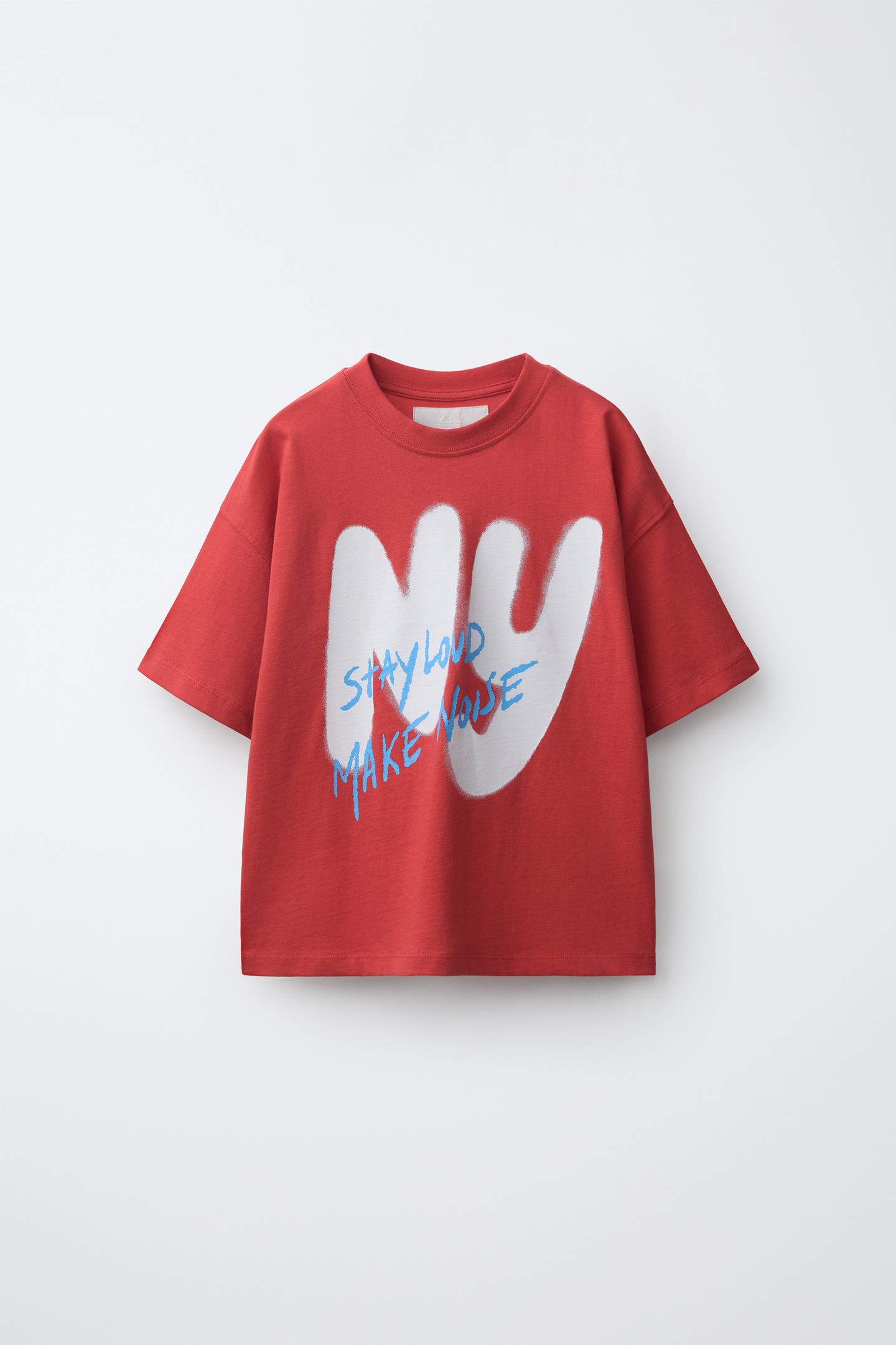 Детская футболка Zara Graffiti Print, цвет: Красный — фото 1