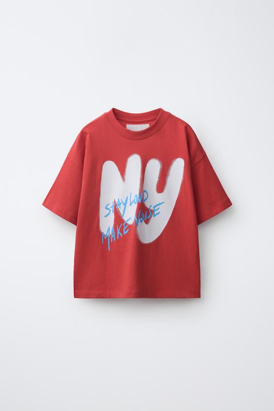 GRAFFITI PRINT T-SHIRT - Red by Zara - Image 0
