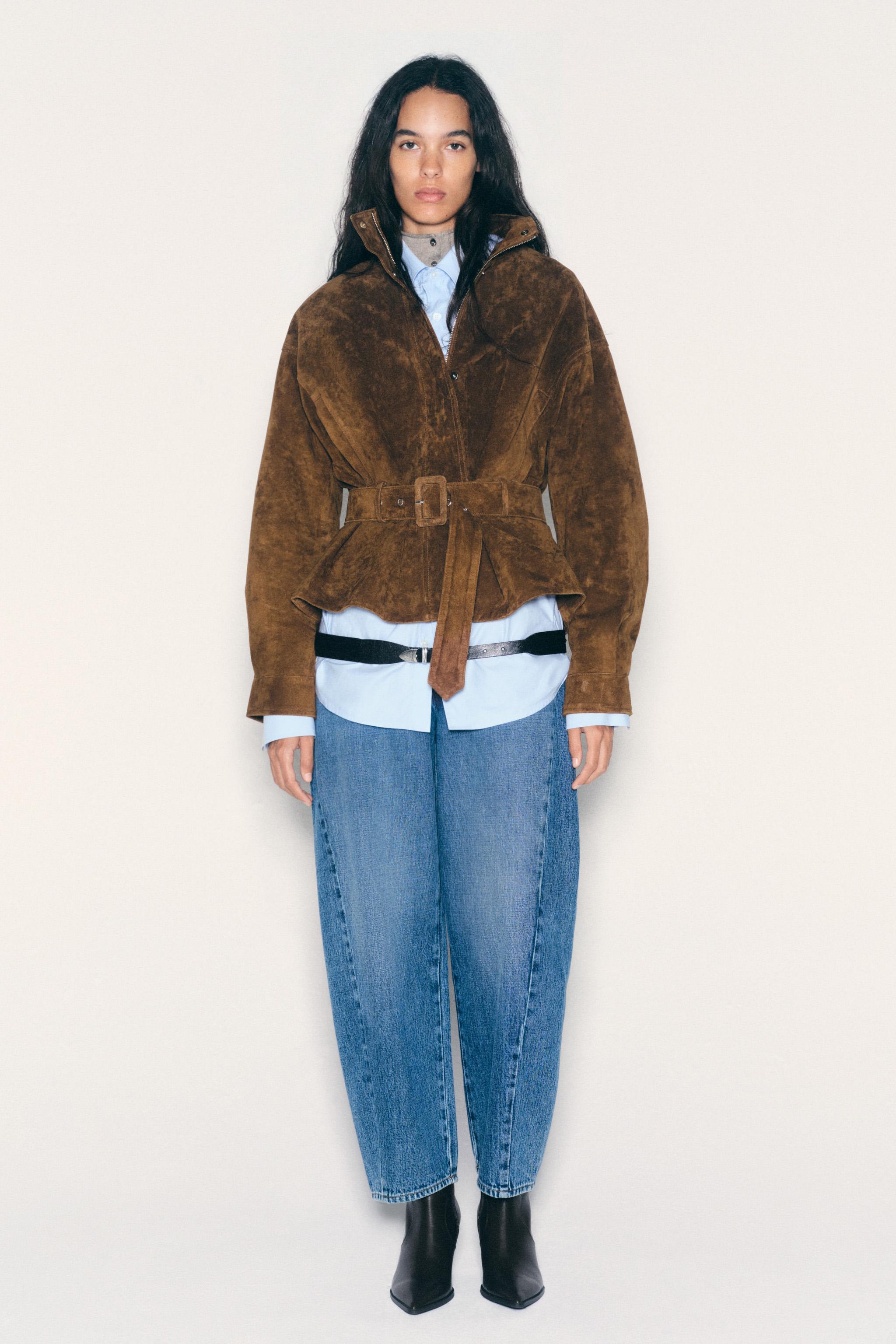 100% LEATHER BELTED JACKET