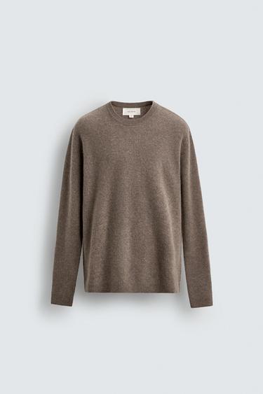 ÁO LEN GÂN 100% CASHMERE ORIGINS - Màu vàng cát/Xám nâu từ Zara