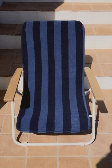STRIPED TOWEL BEACH CHAIR COVER - Blues by Zara