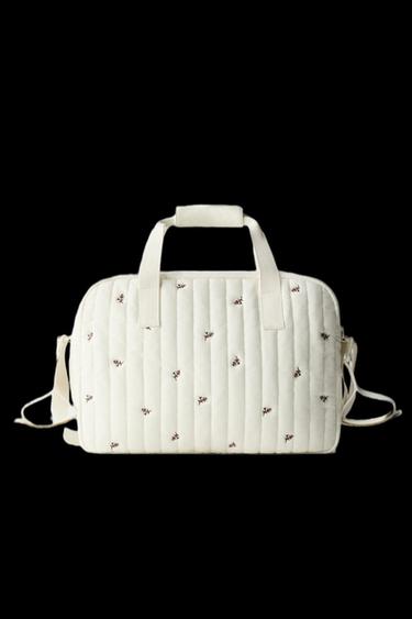 BOLSA MATERNIDAD FLORES - Blanco Crudo de Zara