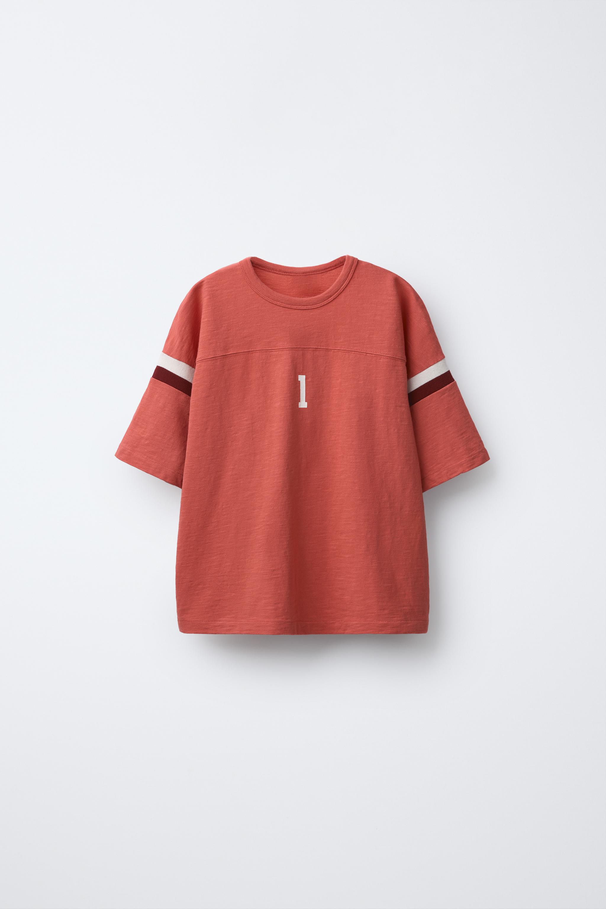 ZARA【NEW】VARSITY T-SHIRT VARSITY WASHED EFFECT T-SHIRT - Blue | ZARA Australia
