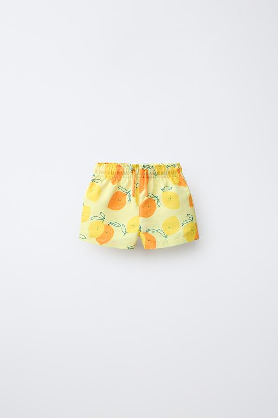 1-6 YEARS / LEMON PRINT SWIMMING TRUNKS - Light lime green by Zara - Image 0