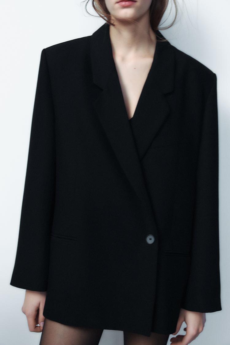 Double Breasted Blazer Blazer Nero Oversize Blazer Oversize Nero