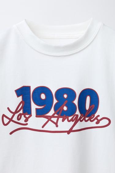 VARSITY SLOGAN T-SHIRT - White by Zara - Image 2
