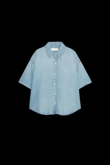 CROP-JEANSHEMD TRF - Hellblau von Zara - Bild 0