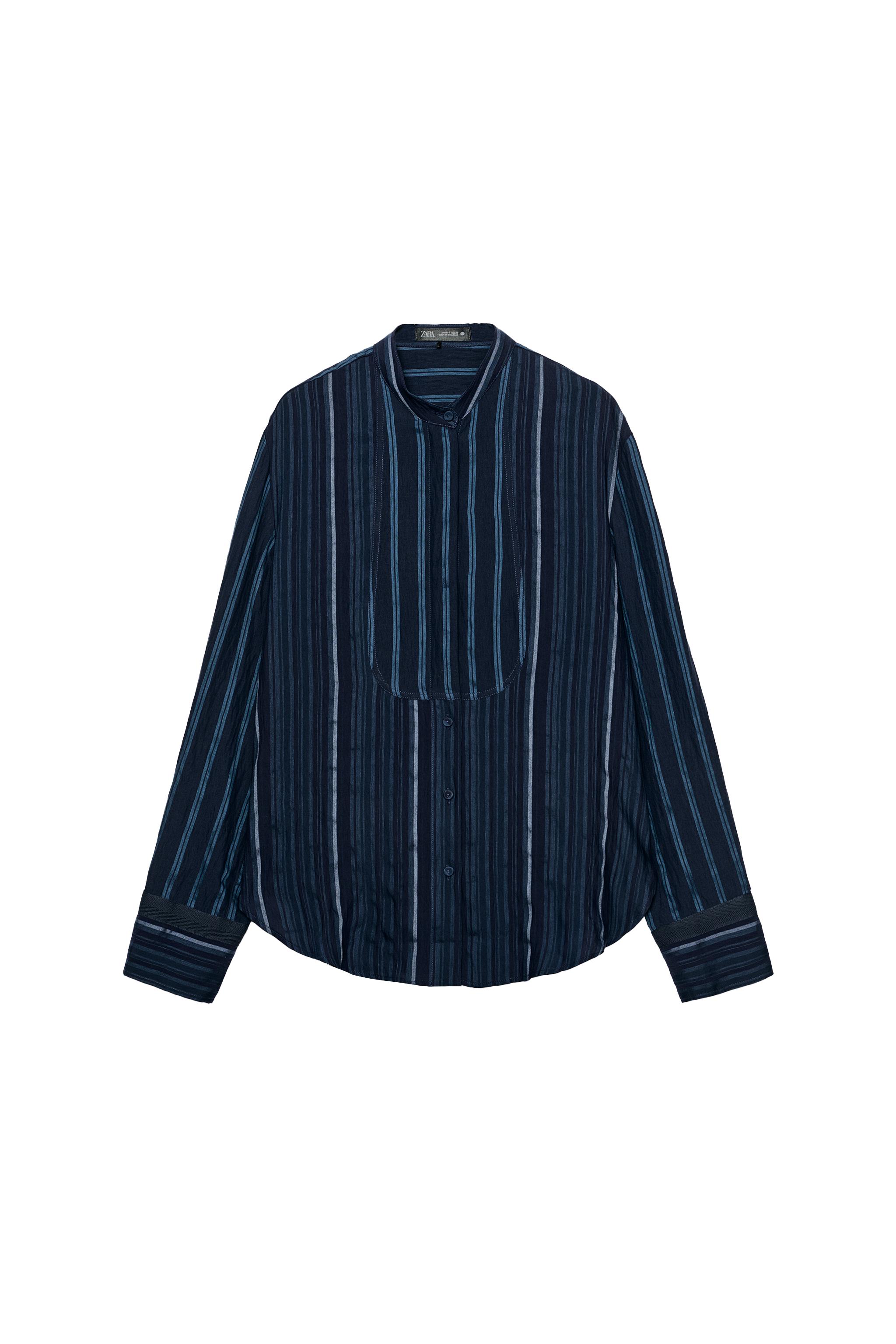ZW COLLECTION STRIPED BIB SHIRT