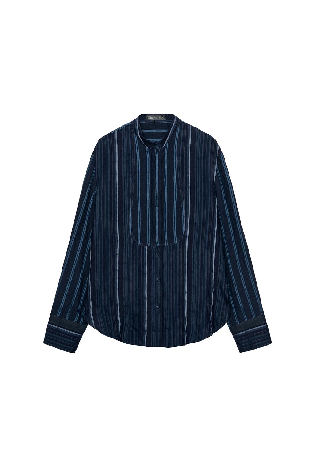 ZW COLLECTION STRIPED BIB SHIRT