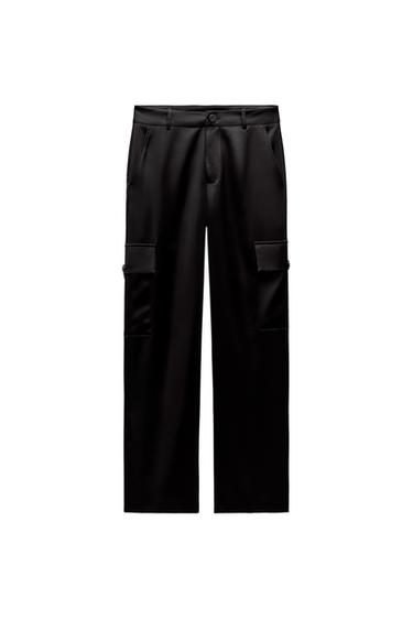 SATIN CARGO TROUSERS