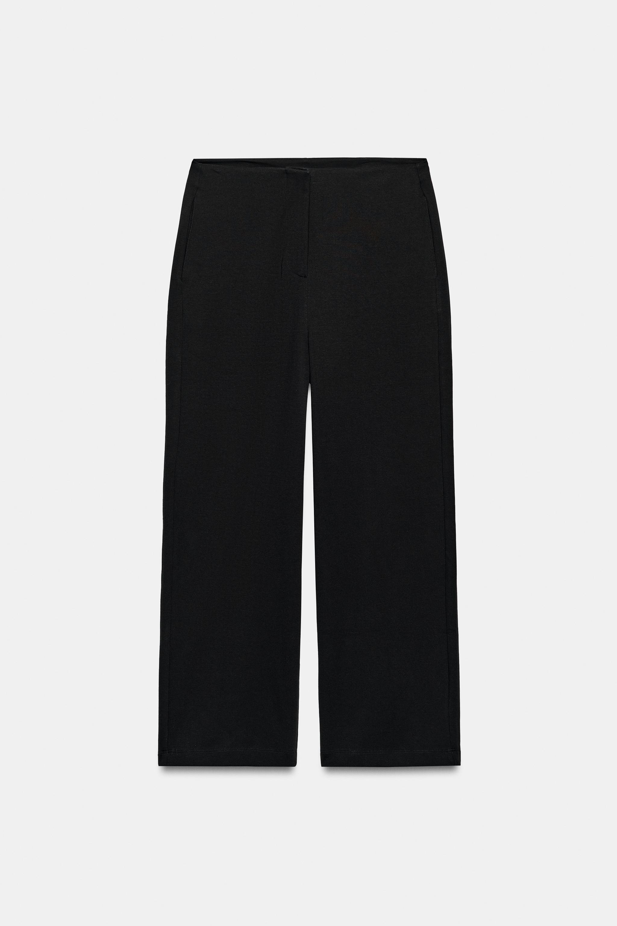 CROPPED WIDE-LEG TROUSERS