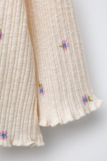 T-SHIRT STRUCTURÉ FLEURS - Écru de Zara - Image 2