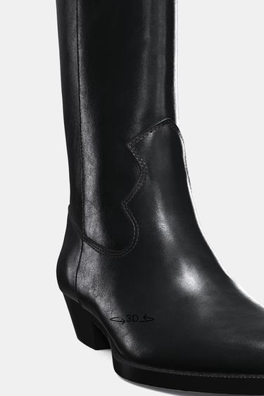 BOTTES PLATES COW-BOY - Noir de Zara - Image 6