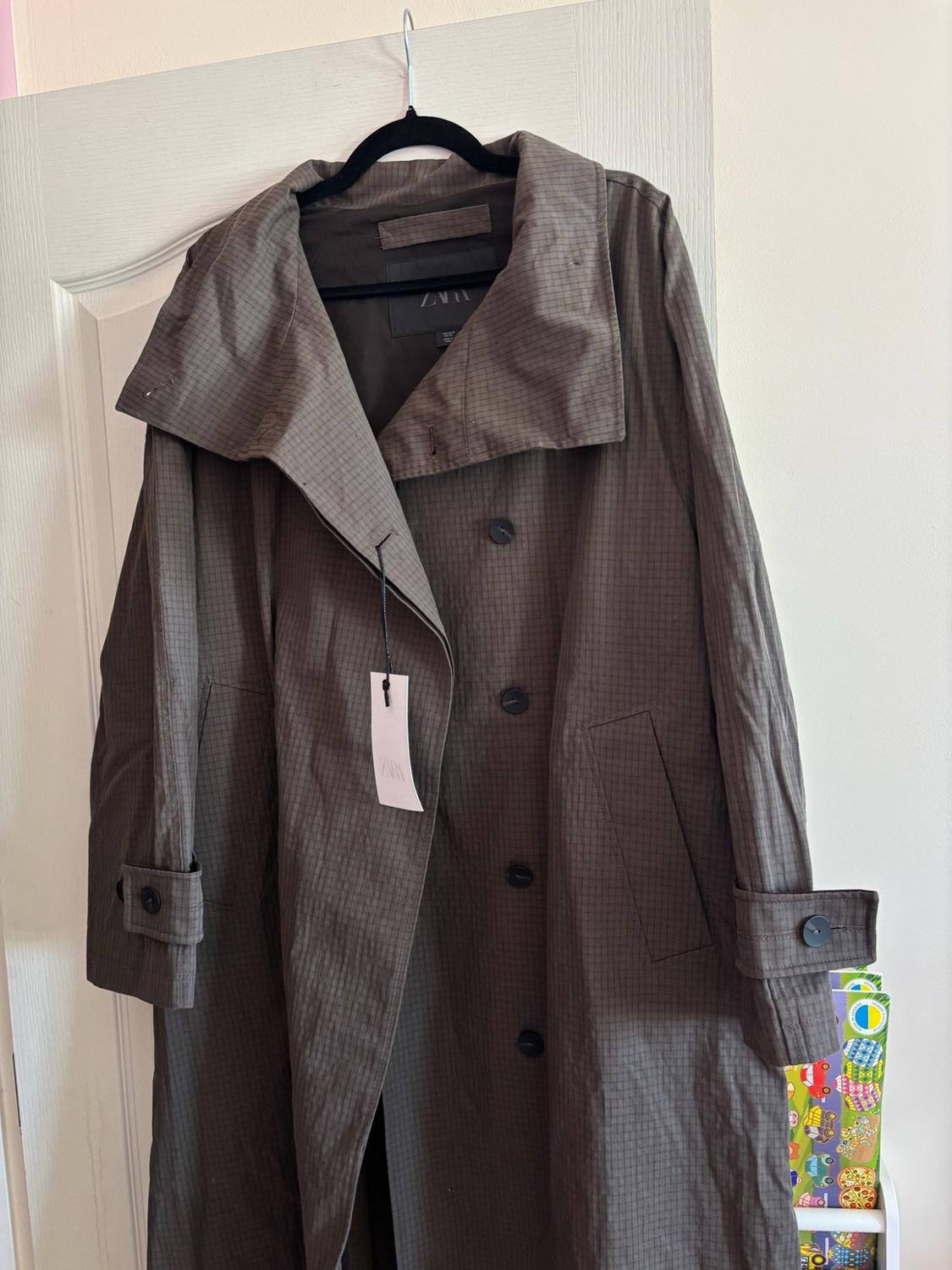 ZW COLLECTION OVERSIZE CHECK TRENCH COAT - Image 2