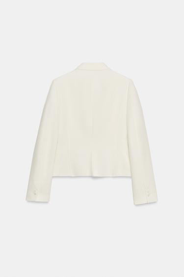 VESTE AJUSTÉE À ÉPAULETTES - Écru de Zara - Image 9