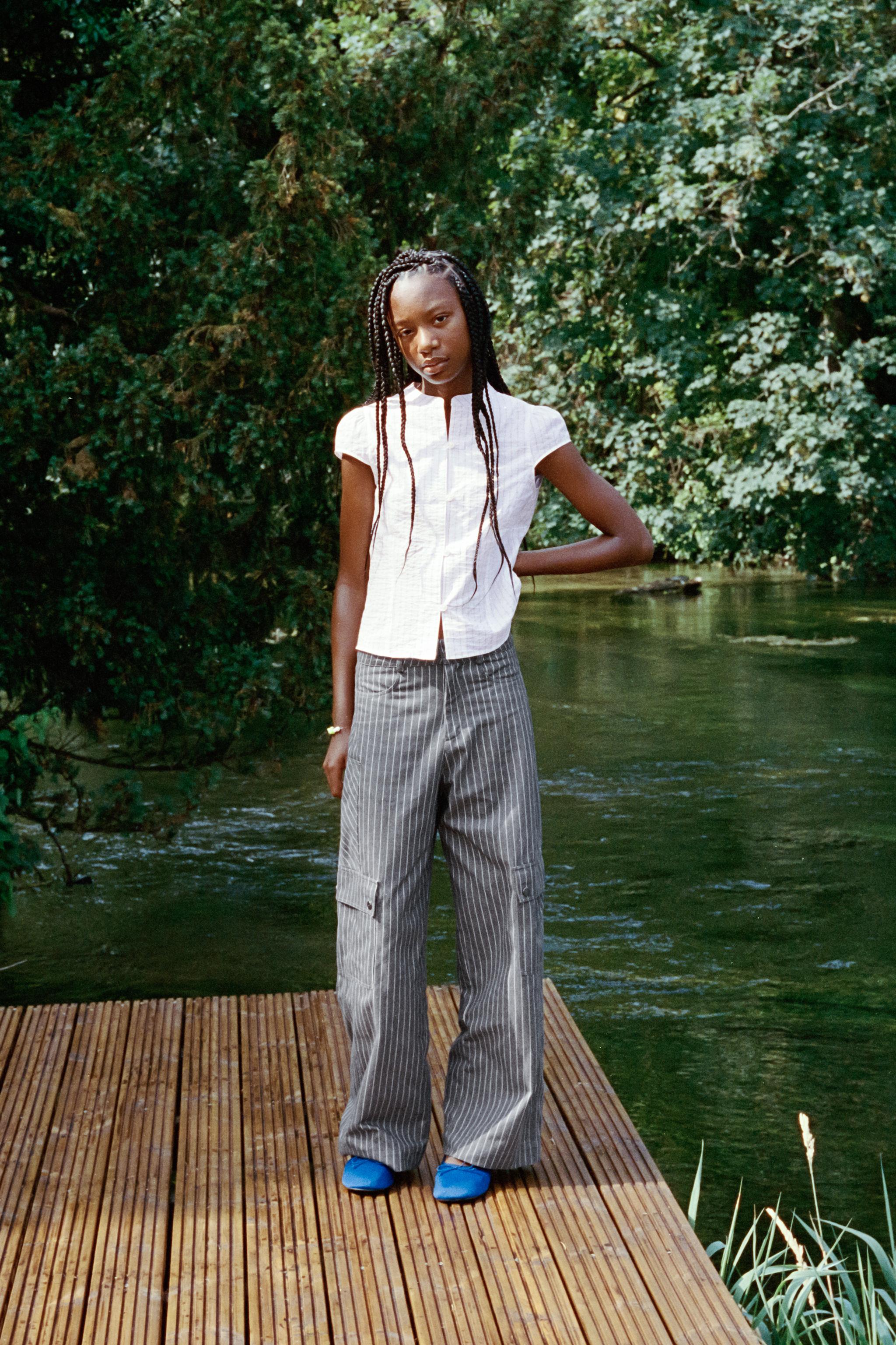 Детские брюки Zara STRIPED CARPENTER PANTS