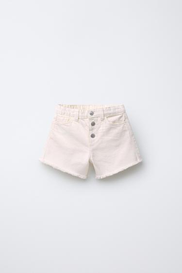 BERMUDA SARGA MOM FIT - Blanco roto de Zara