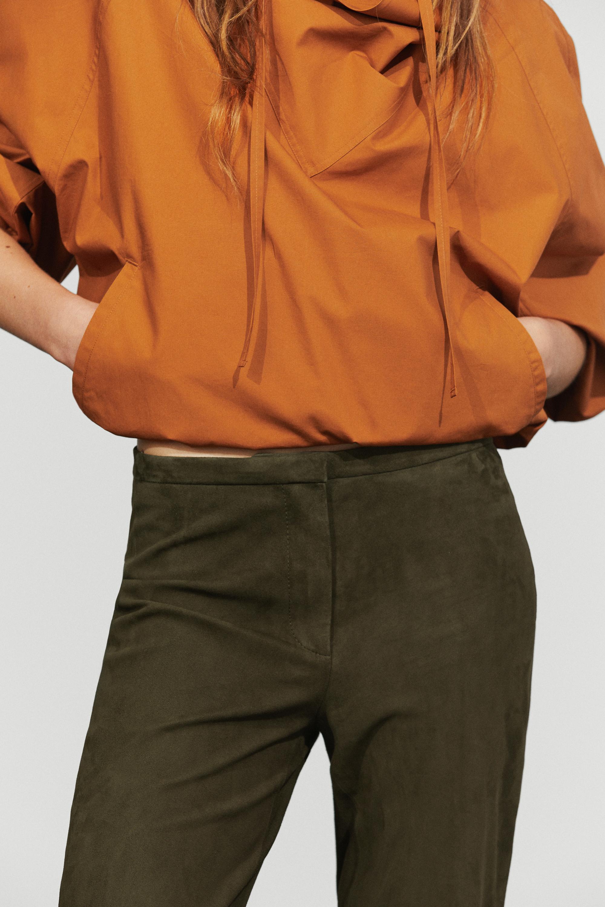 Suede leather pants