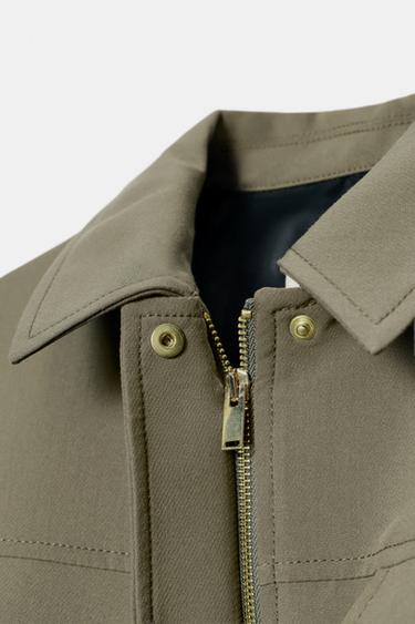 PLEATED HEM BOMBER JACKET - Khaki by Zara - Image 8