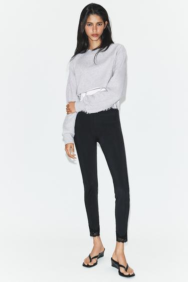 LEGGINGS POLIAMIDA ENCAJE - Negro de Zara - Imagen 0