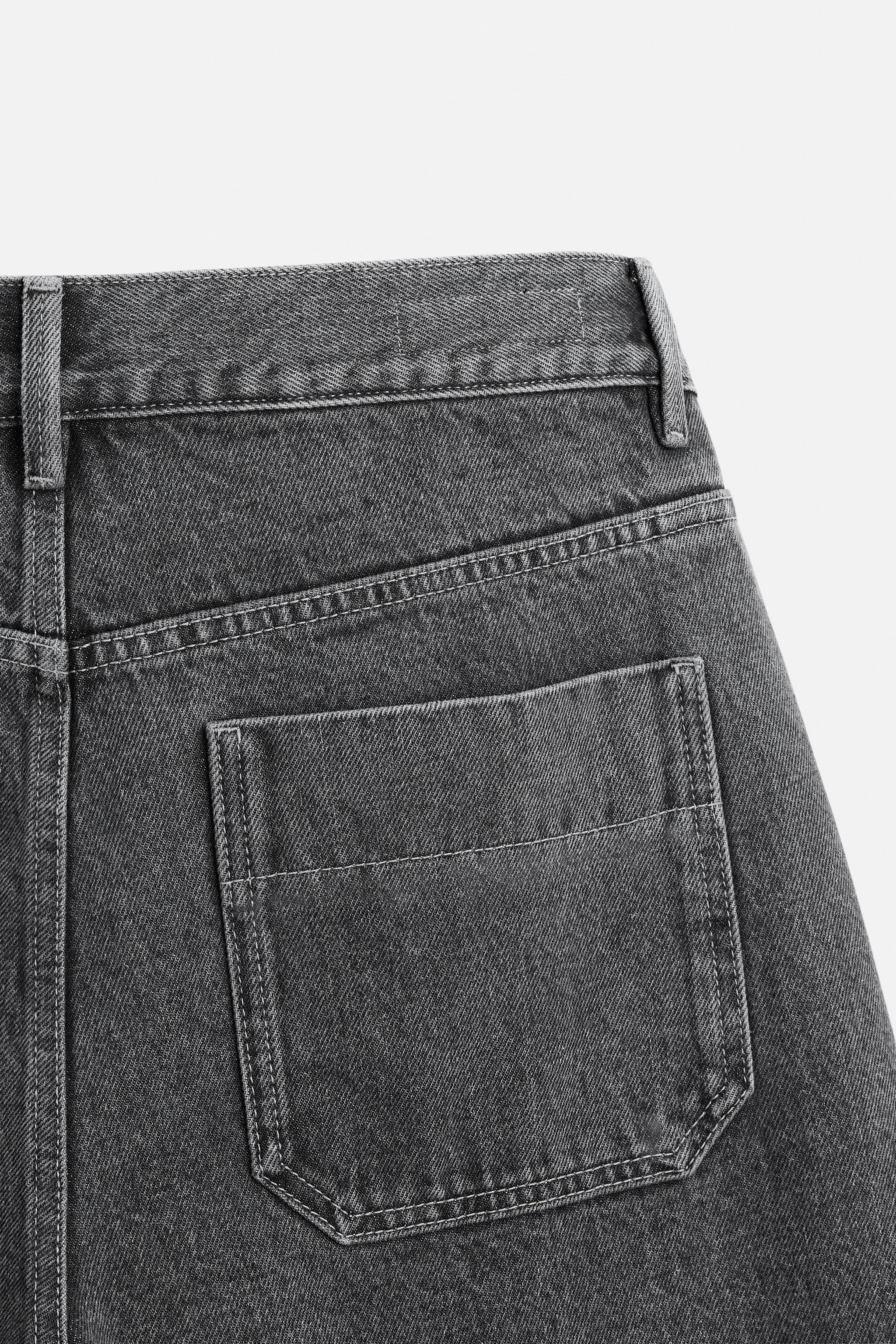 RELAXED STRAIGHT-LEG JEANS - Grey | ZARA India