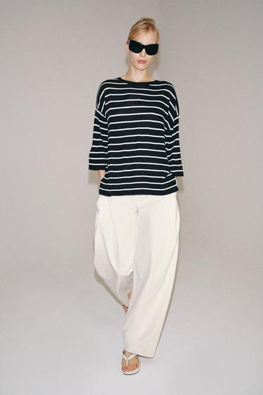 3/4 SLEEVE KNIT TOP - Stripes by Zara