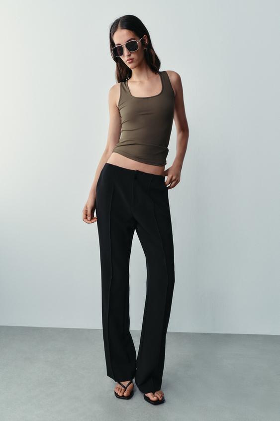 POLYAMIDE WIDE STRAP T-SHIRT - Khaki by Zara - Image 0