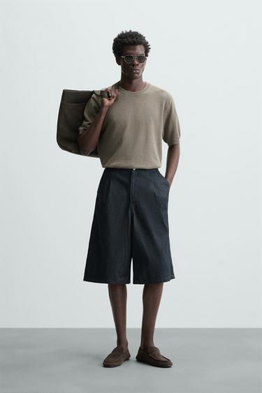 CAMISETA PUNTO ESTRUCTURA - Khaki claro de Zara - Imagen 0