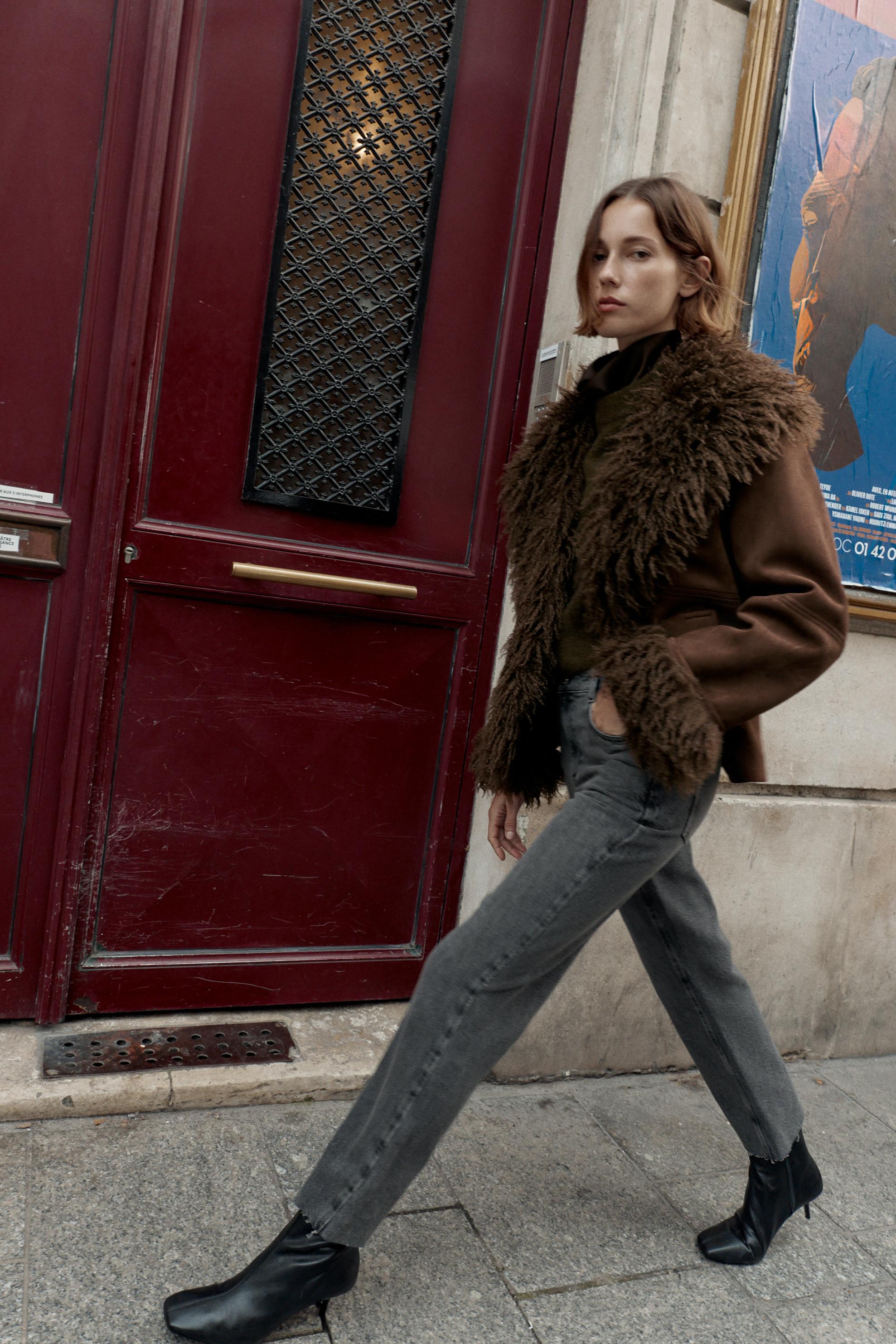 ロン TRF HIGH WAIST WIDE LEG FULL LENGTH JEANS - Blue | ZARA United States