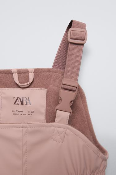 WATER-RESISTANT RUBBERISED DUNGAREES - Pink by Zara - Image 2