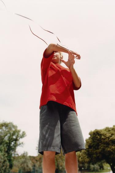 FLIESSENDE TWILL-BERMUDASHORTS - Blau / Stahlblau von Zara - Bild 0