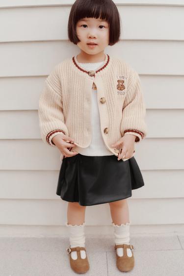 FAUX LEATHER SKORT WITH BOWS - Black by Zara