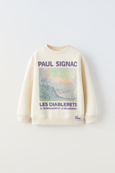 ТОЛСТОВКА С ПРИНТОМ LES DIABLERETS © PAUL SIGNAC — ЭКРЮ от Zara — изображение 0