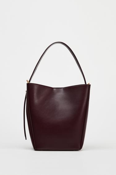 BOLSO SACA - Rojo Burdeos de Zara