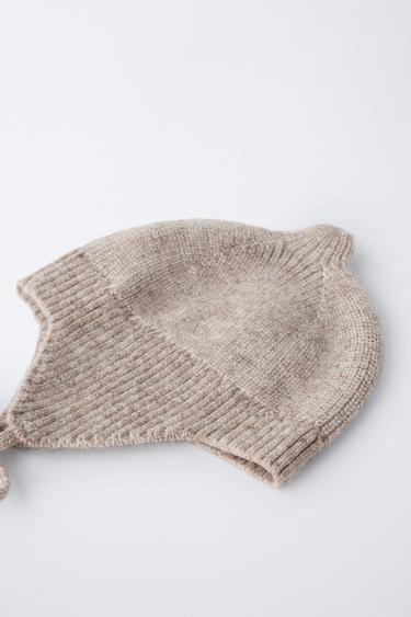 POINTED BEANIE WITH WOOL AND CASHMERE - Tan marl by Zara - Image 1