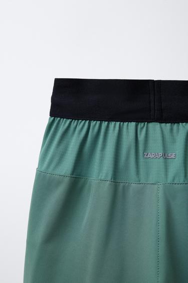 TECHNICAL CONTRAST LOGO BERMUDA SHORTS - Green by Zara - Image 3